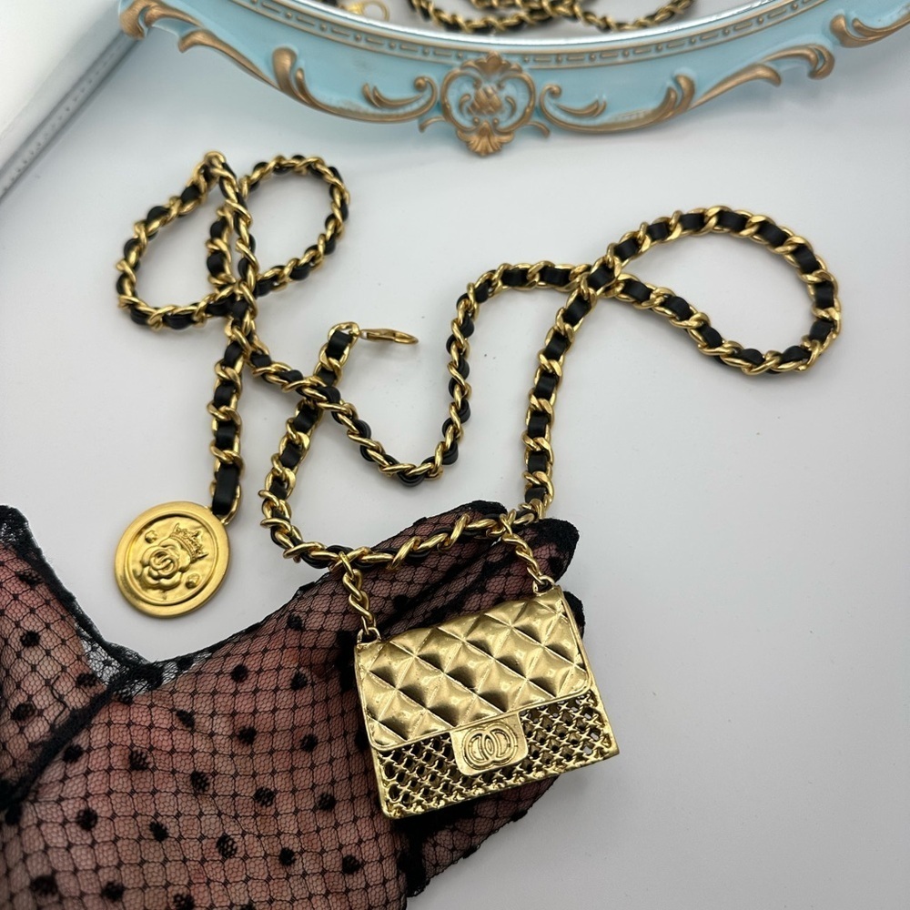 Anthropologie Mini Double Chain Charm Belt/Bag - Picture 8 of 16